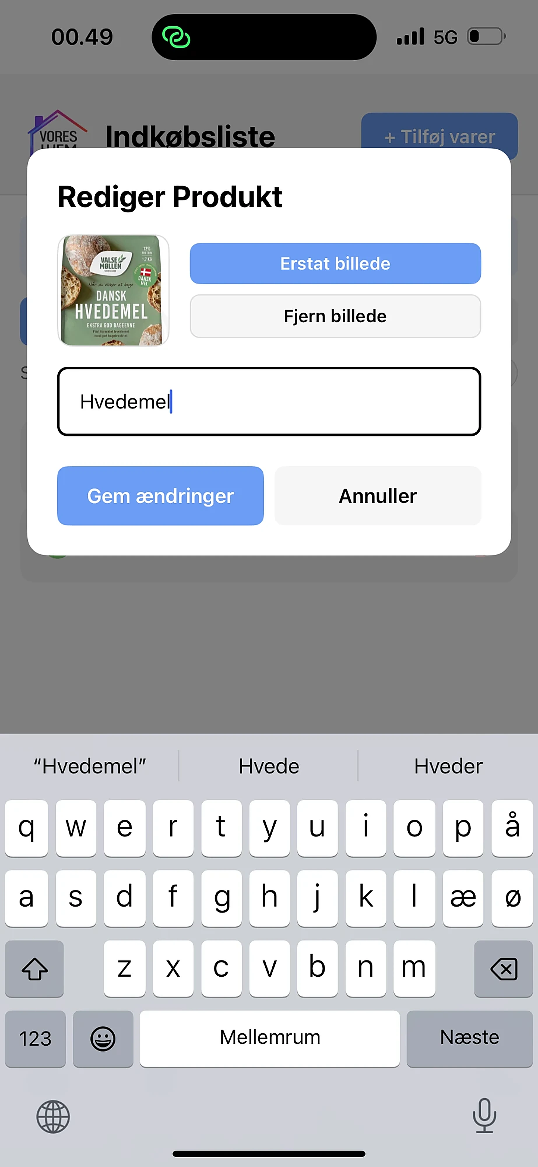 Tilføj billede til en vare